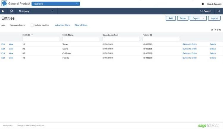 Sage Intacct Multi Entity Accounting Software